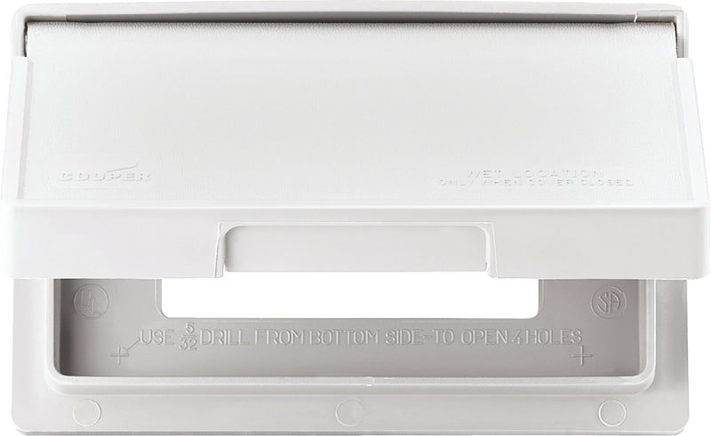 Eaton Wiring Devices S3966W-SP Cover, 7 in L, 4-7/8 in W, Rectangular, Thermoplastic, White, Electro-Plated