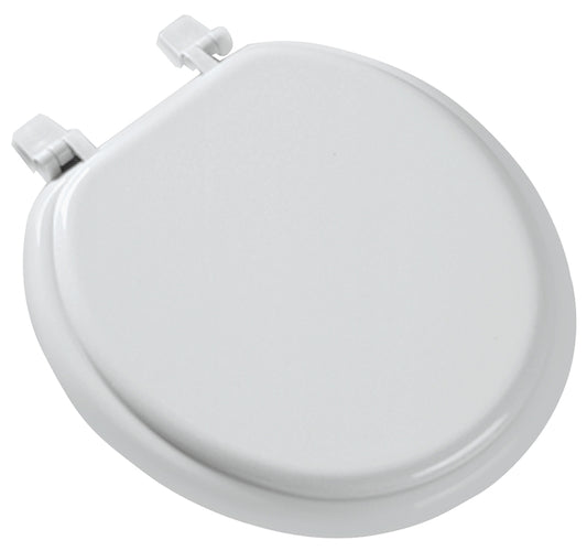 Bemis 66TT-000 Toilet Seat, Round, Molded Wood, White, Top-Tite Hinge