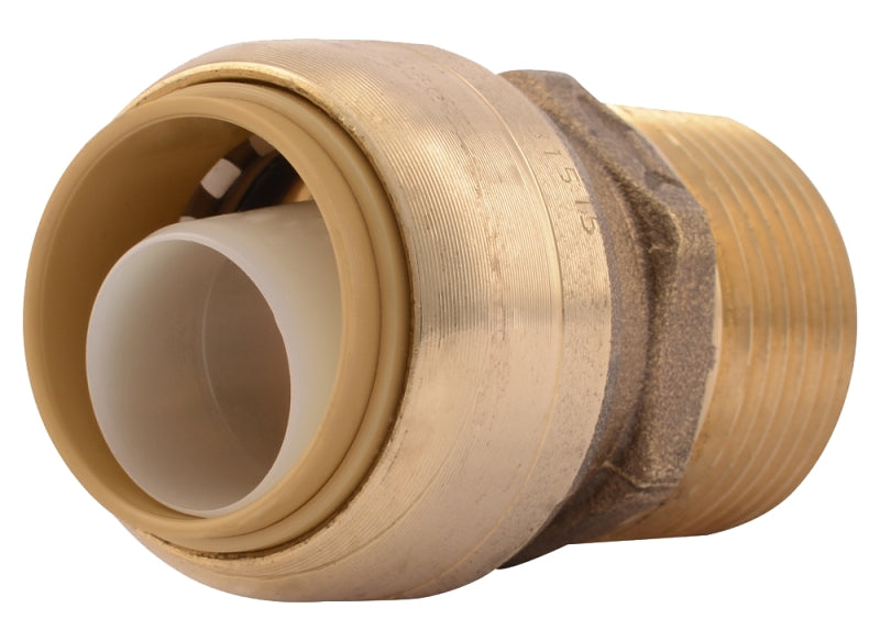 SharkBite U134LFA Pipe Connector, 3/4 in, MNPT, Brass, 200 psi Pressure