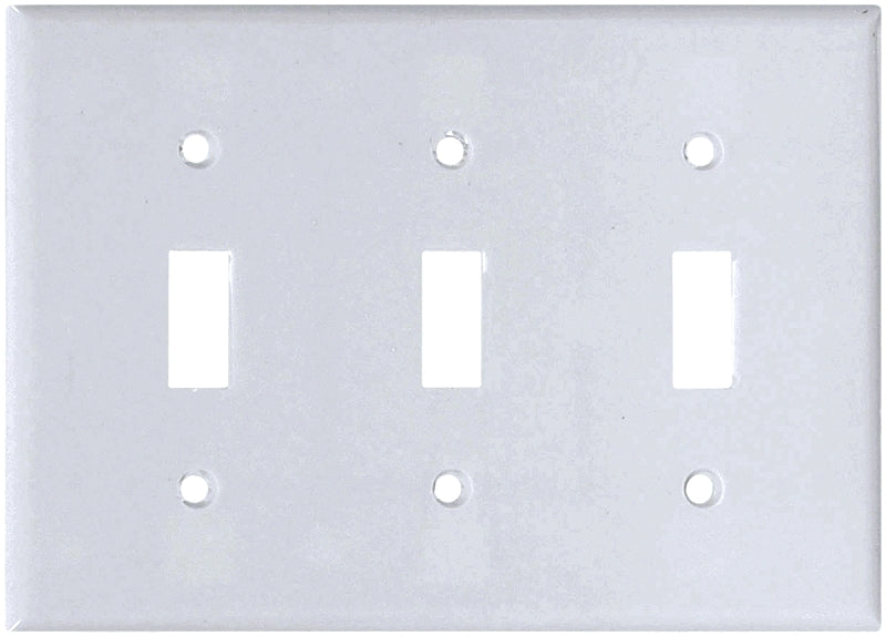 Eaton Wiring Devices 2141W-BOX Wallplate, 4-1/2 in L, 6-3/8 in W, 3 -Gang, Thermoset, White, High-Gloss