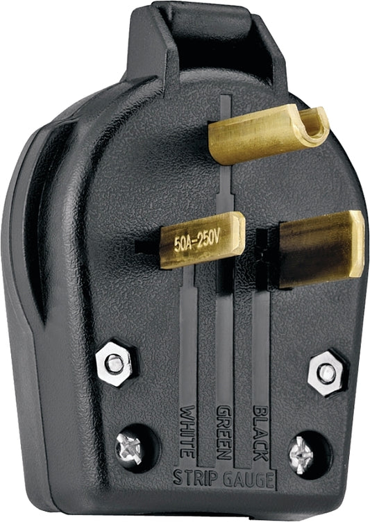 Eaton Wiring Devices S42-SP Electrical Plug, 2 -Pole, 30/50 A, 250 V, NEMA: NEMA 6-30P, 6-50P, Black