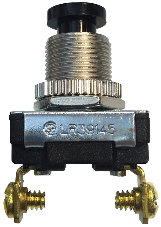 GB GSW-22 Pushbutton Switch, 6/3 A, 120/240 V, SPST, Screw Terminal, Chrome