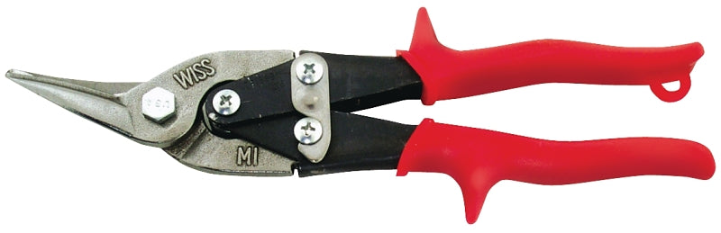 Crescent Wiss M1R Aviation Snip, 9-3/4 in OAL, Left Cut, Molybdenum Steel Blade, Contour-Grip Handle, Red Handle