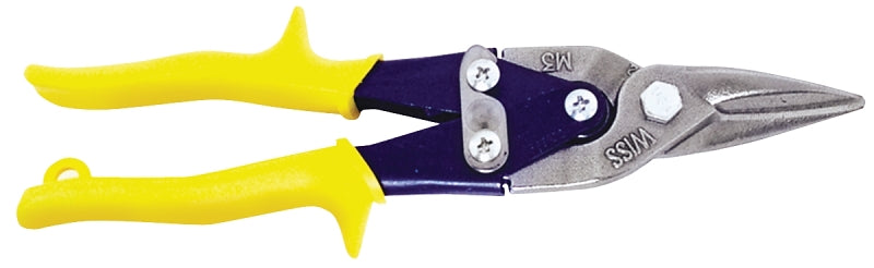 Crescent Wiss M3R Aviation Snip, 9-3/4 in OAL, Straight Cut, Molybdenum Steel Blade, Non-Slip Grip Handle, Yellow Handle