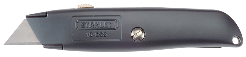 Stanley 10-099 Utility Knife, 2-7/16 in L Blade, 3 in W Blade, HCS Blade, Straight Handle, Gray Handle