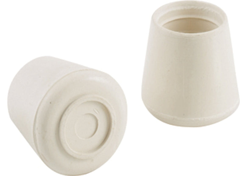 Shepherd Hardware 9121 Furniture Leg Tip, Round, Rubber, Off-White, 1 in Dia