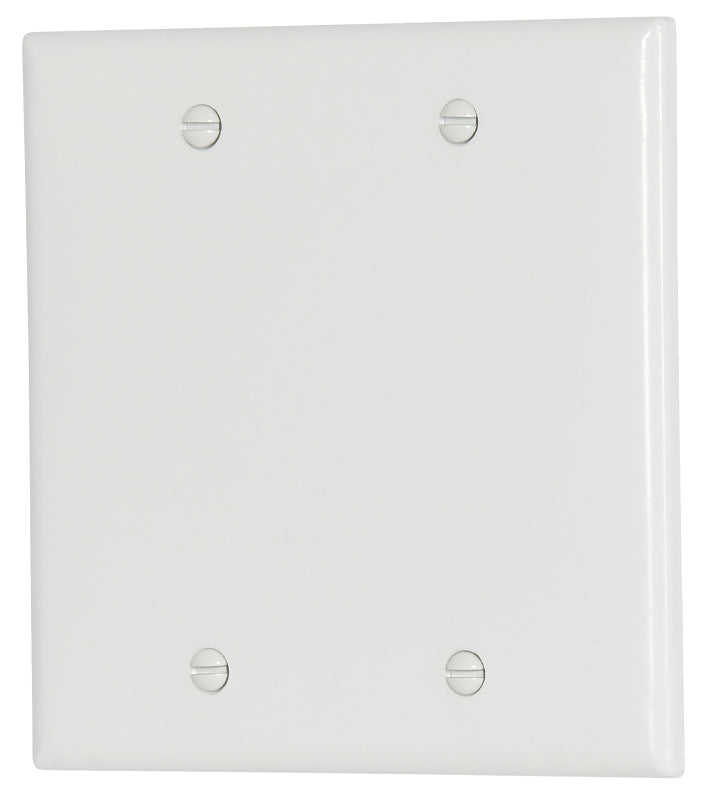 Eaton Cooper Wiring 2137W-BOX Wallplate, 4-1/2 in L, 4.56 in W, 0.08 in Thick, 2 -Gang, Thermoset, White