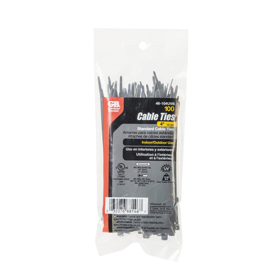 GB 46-104UVB Cable Tie, Nylon, Black