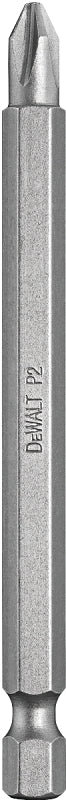 DeWALT DW2032 Power Bit, #2 Drive, Phillips Drive, 1/4 in Shank, Hex Shank, 3-1/2 in L, Steel