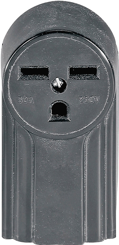 Eaton Cooper Wiring WD1232 Power Receptacle, 2 -Pole, 250 V, 30 A, NEMA: NEMA 6-30R, Black