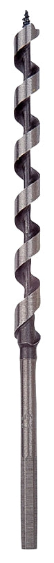 Irwin 49906 Power Drill Auger Bit, 3/8 in Dia, 7-1/2 in OAL, Solid Center Flute, 1-Flute, 7/32 in Dia Shank, Hex Shank