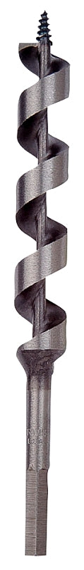 Irwin 49907 Power Drill Auger Bit, 7/16 in Dia, 7-1/2 in OAL, Solid Center Flute, 1-Flute, 7/32 in Dia Shank, Hex Shank