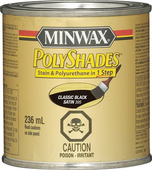 Minwax CM3395144 Polyshades, Satin, Liquid, Classic Black, 236 mL, Can