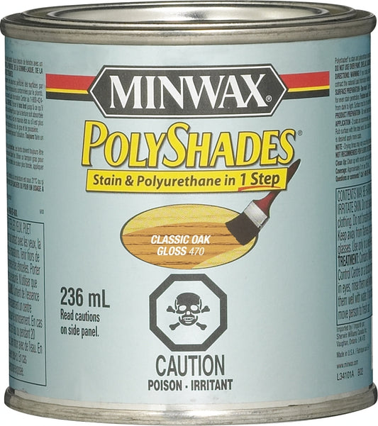 Minwax 347014444 Polyshades, Gloss, Liquid, Classic Oak, 236 mL, Can