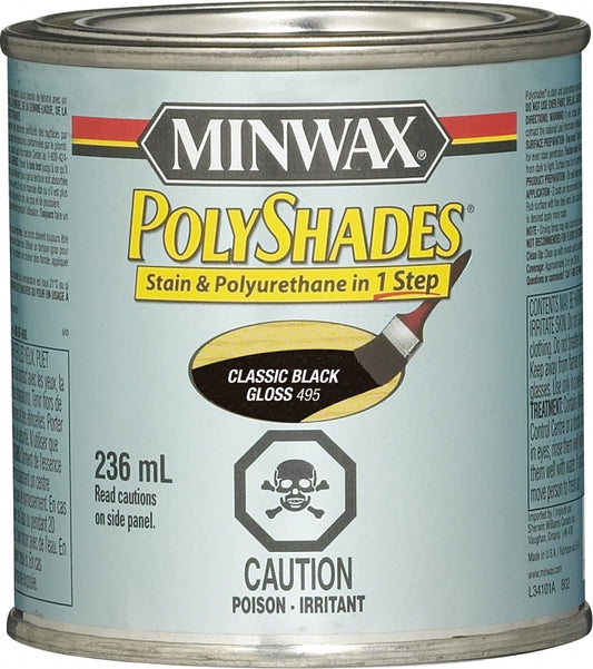 Minwax PolyShades CM3495144 Polyurethane, Gloss, Liquid, Classic Black, 236 mL