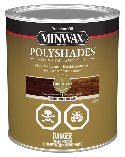 Minwax CM3385300 Polyshades, Satin, Liquid, Mission Oak, 946 mL, Can