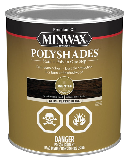 Minwax CM3395300 Polyshades, Satin, Liquid, Classic Black, 946 mL, Can