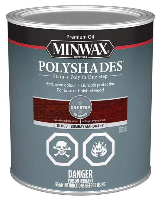 Minwax 348034444 Polyshades, Gloss, Liquid, Bombay Mahogany, 946 mL, Can