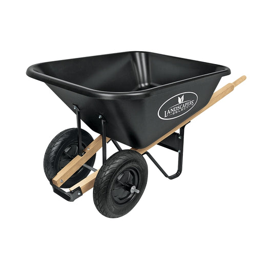 Landscapers Select Wheelbarrow Kit, 8 cu-ft Volume, Poly, 2 -Wheel, Pneumatic Wheel, 16 in Wheel