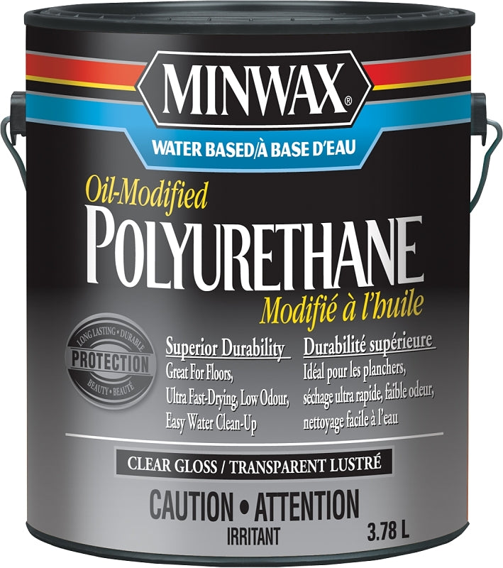 Minwax CM7103100 Oil-Modified Polyurethane, Gloss, Liquid, Clear, 3.78 L