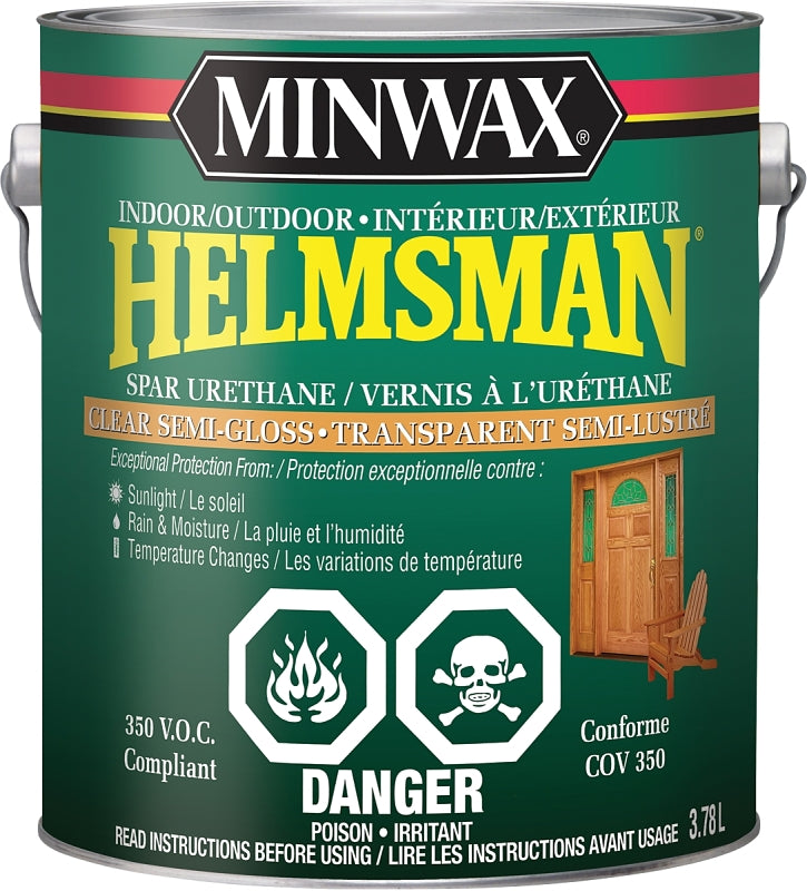 Minwax Helmsman CM1322500 Protective Finish, Semi-Gloss, Clear, Liquid, 3.78 L