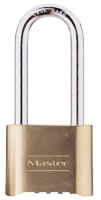 Master Lock 175DLH Padlock, 5/16 in Dia Shackle, 2-1/4 in H Shackle, Steel Shackle, Brass Body, 2 in W Body