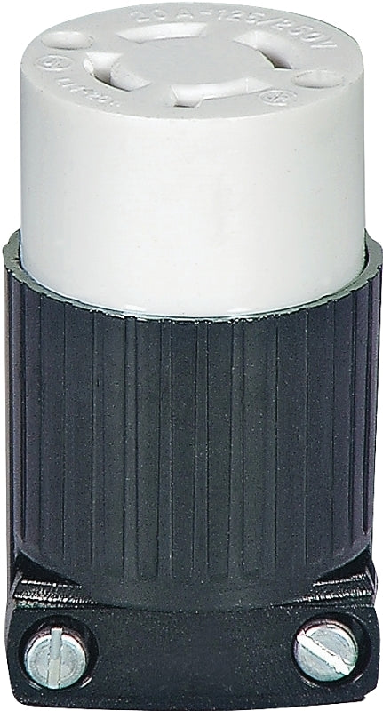 Eaton Wiring Devices L1420C Twist Lock Connector, 3 -Pole, 20 A, 125/250 V, NEMA: NEMA L14-20, Black/White