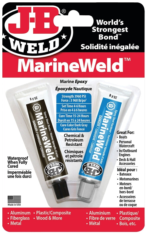 J-B Weld 8272F Epoxy Resin, Dark Gray, Solid, 2 oz, Twin Tube