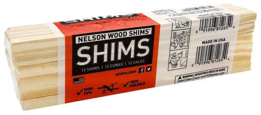 Nelson PSH8/12/36/65 Shim, 8 in L, 1-3/8 in W, 1/4 in Thick, Pine Wood