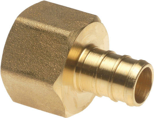 Apollo Valves APXFA1234 Hose Pipe Adapter, 1/2 x 3/4 in, PEX x FPT, Brass, 200 psi Pressure