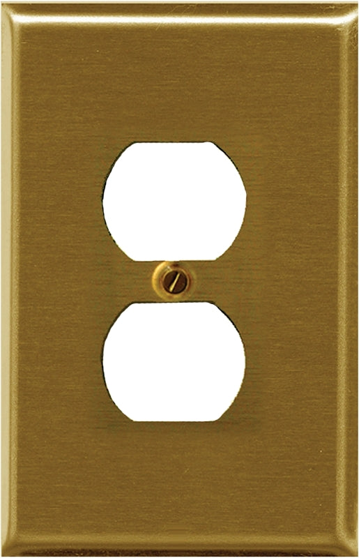 Atron 2-163DBR Wallplate, 4-3/4 in L, 3 in W, 1-Gang, Metal, Brass