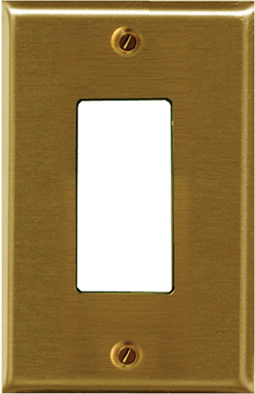 Atron Traditional Series 2-163RBR Wallplate, 4-15/16 in L, 2-7/8 in W, 1-Gang, Metal, Brass