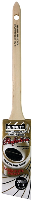 BENNETT RT ANG 38 Paint Brush, 1-1/2 in W, Polyester Bristle, Rat Tail Handle