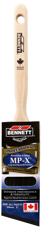 BENNETT PN 8888 50 Paint Brush, 2 in W, Nylon/Polyester Bristle, Angular Handle