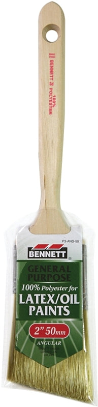 BENNETT P3-ANG-50 Paint Brush, 2 in W, Polyester Bristle