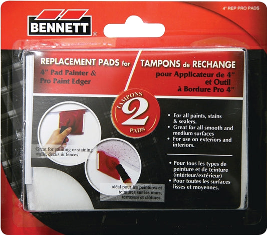 BENNETT 4IN REP PRO PAD Paint Edger Refill Pad, 4 in L Pad, Nylon Foam Pad