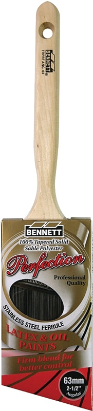 BENNETT FRPRF ANG 63 Paint Brush, 2-1/2 in W, Polyester Bristle