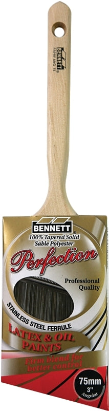 BENNETT FRPRF ANG 75 Paint Brush, 3 in W, Polyester Bristle