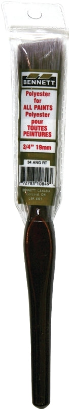 BENNETT 34 ANG RT Paint Brush, 3/4 in W, Polyester Bristle, Rat Tail Handle