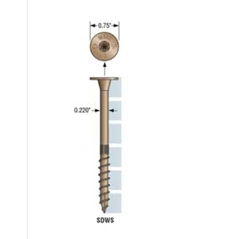 Sdws Rack Simpson Strong-Tie Strong-Drive SDWS Series SDWS221000DBRC12 Screw, 10 ...