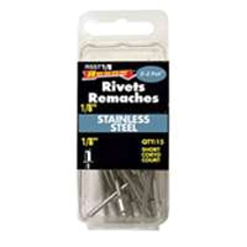 Arrow RSST1/8 Pop Rivet, Short, 1/8 in L, Stainless Steel