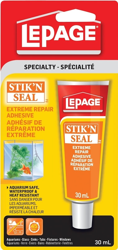 LePage Stik'N Seal 1366092 - 30ML Extreme Repair Adhesive, Clear, 30 mL Carded Tube