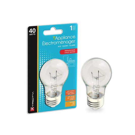 Xtricity 1-63041 Incandescent Bulb, 40 W, A15 Lamp, Medium Lamp Base, 320 Lumens, 2700 K Color Temp