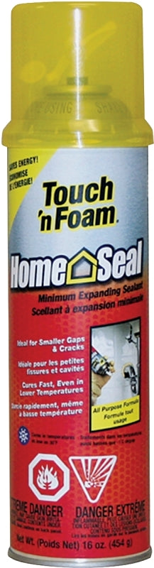 Touch 'n Foam Home Seal 7565060316 Minimum Expanding Sealant, Amber, 30 to 120 deg F, 16 oz Aerosol Can