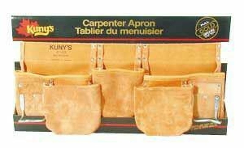 Kuny's Tool Works Series AP630 Carpenter's Apron, Leather, Tan, 11-Pocket