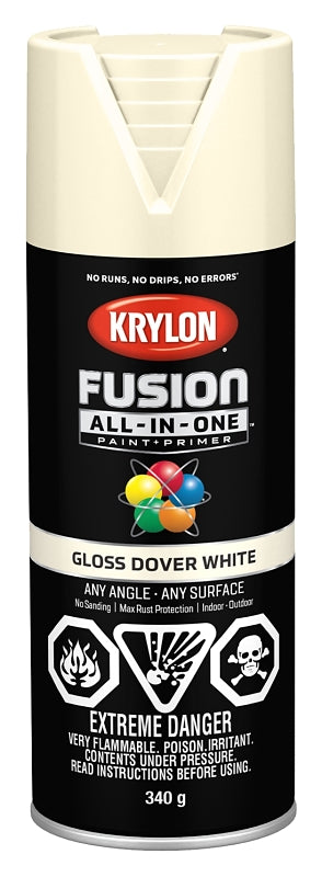 Krylon 427060007 Spray Paint, Gloss, Dover White, 12 oz, Can