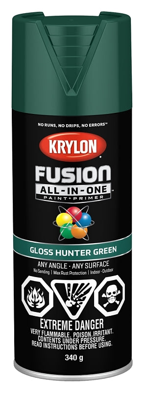 Krylon 427890007 Spray Paint, Gloss, Hunter Green, 12 oz, Can