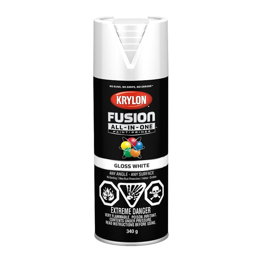 Krylon 427270007 Spray Paint, Gloss, White, 12 oz, Can