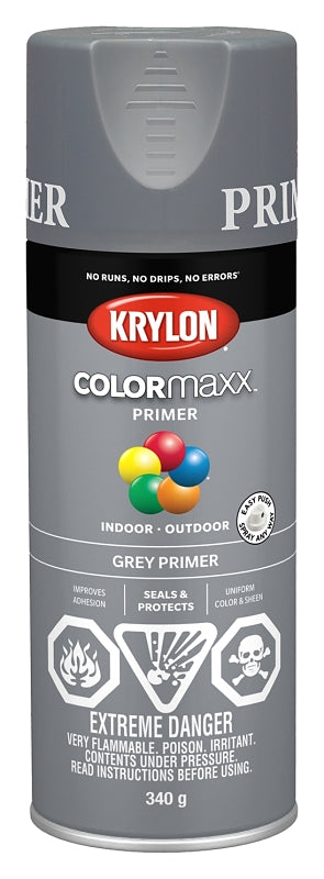 Krylon COLORmaxx K05582007 Primer, Gray, 12 oz