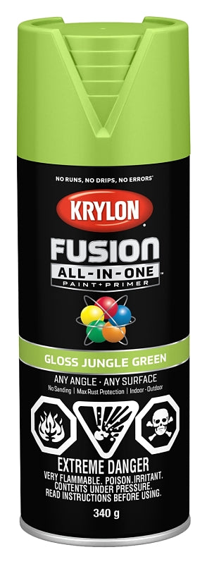 Krylon 427120007 Spray Paint, Gloss, Jungle Green, 12 oz, Can